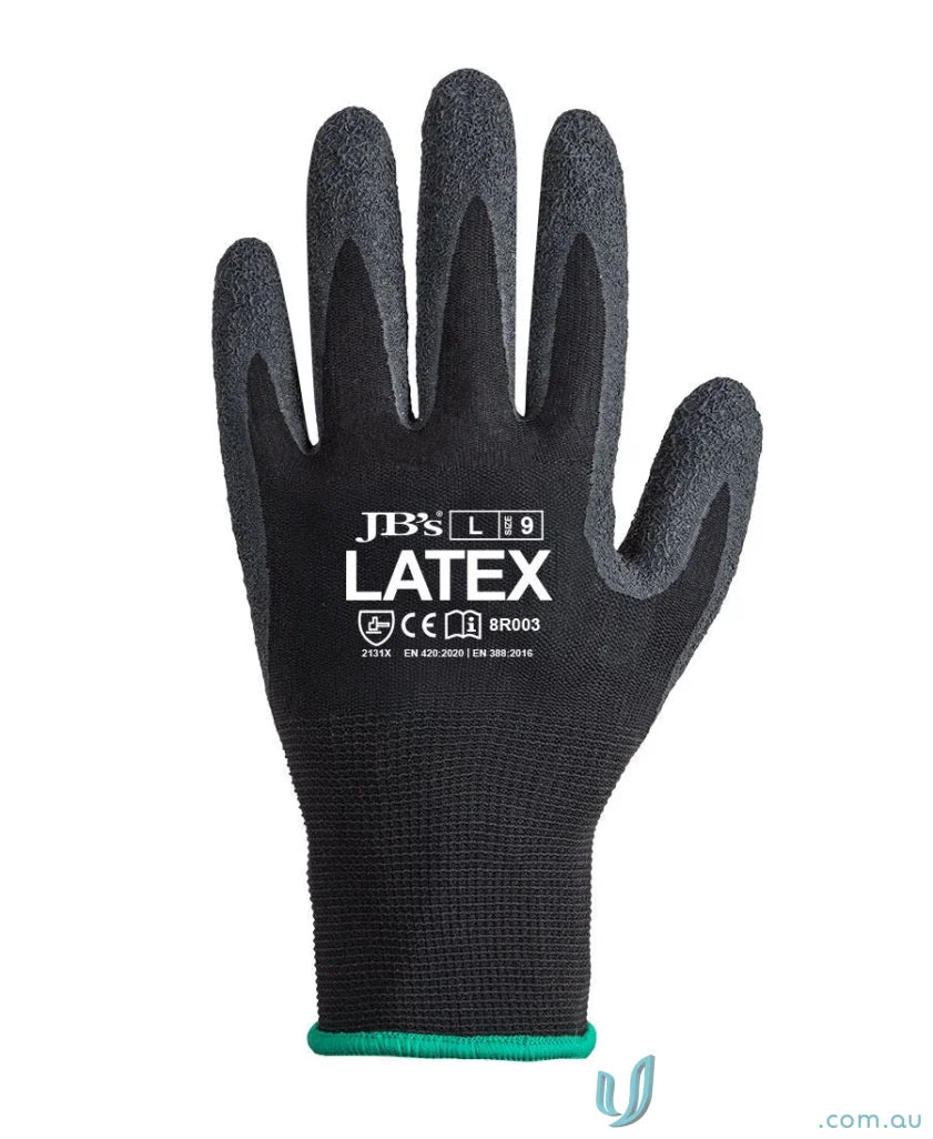 JBs 8R003 12pk. Black Latex Glove in Black