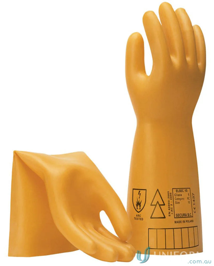 Yellow electrical safety gloves from Maxisafe Electrical, ideal insulating gloves for work
