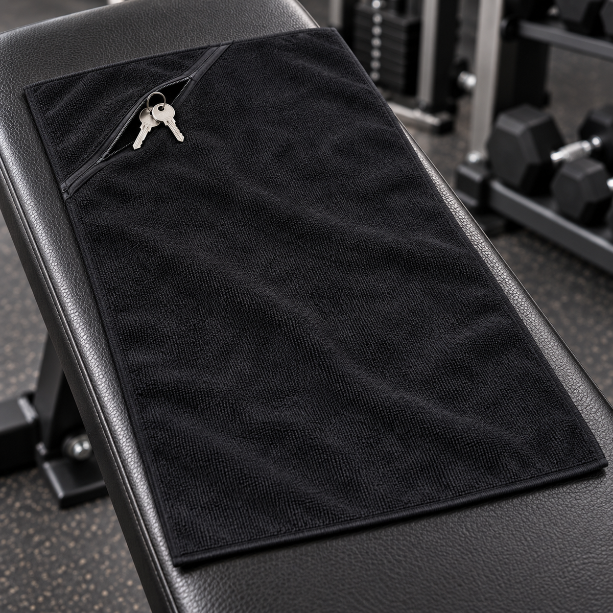 Microfibre Gym Towel with Zip Pocket