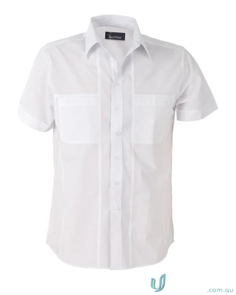 White mens casual short sleeve Aston SS Shirt, stylish mens short-sleeved shirt