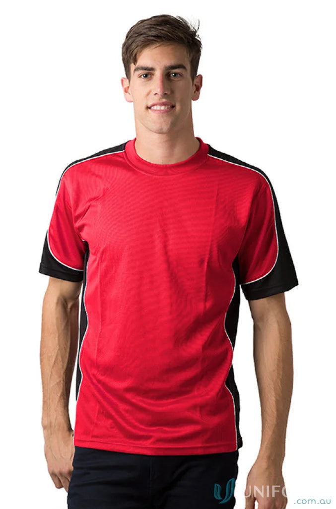 Red and black Auburn Kids Tee with cooldry moisture management tech bst156k