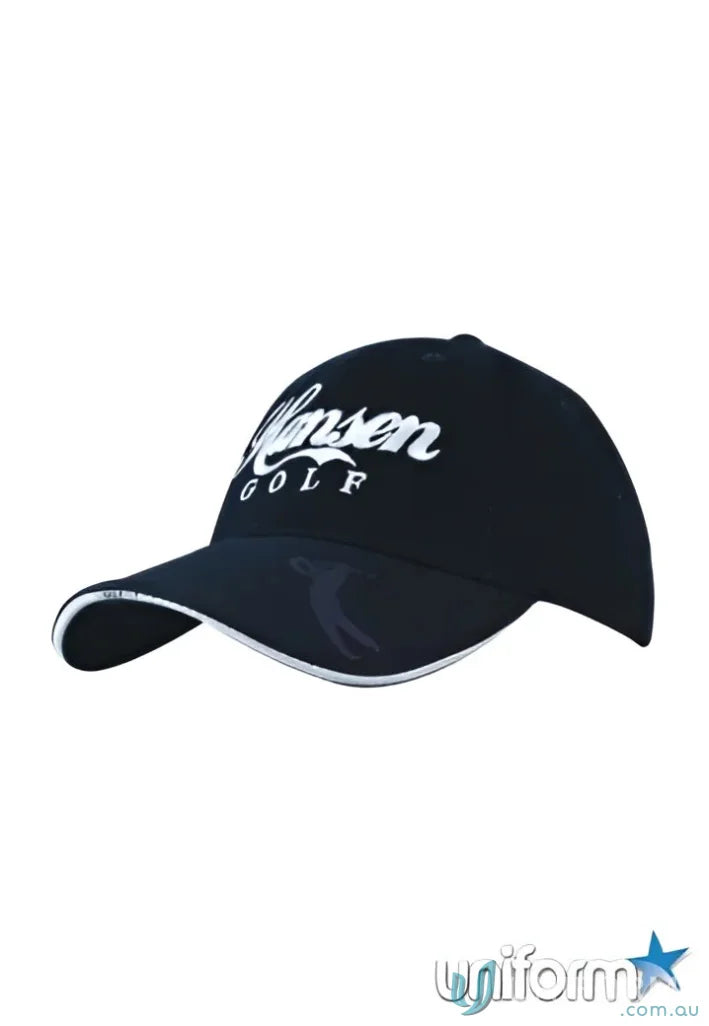 Dark golf cap with embossed design from BHC Embossed Golf Peak workwear collection