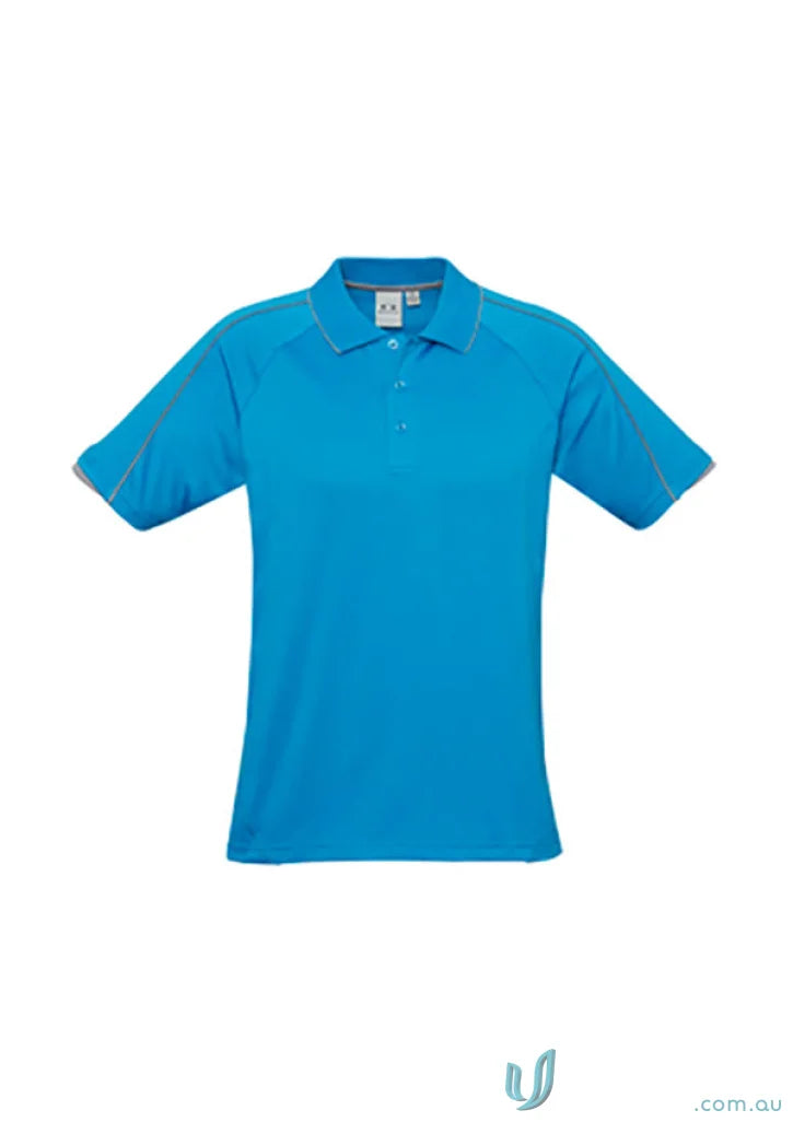 Blue short-sleeved polo shirt from Blade Polo in Biz Collection Blade lineup