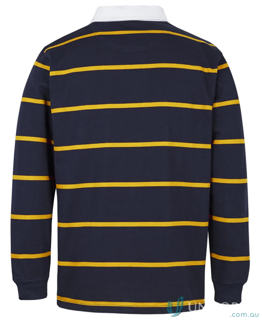 Navy and gold striped yarn dyed rugby shirt from Jb’s Yarn Dyed Brighton Jumper