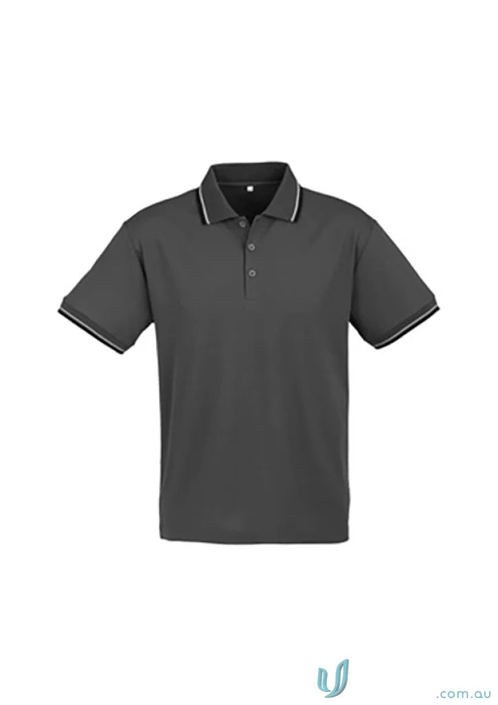 Cambridge Polo short sleeve biz collection mens gray polo with white trim p227ms