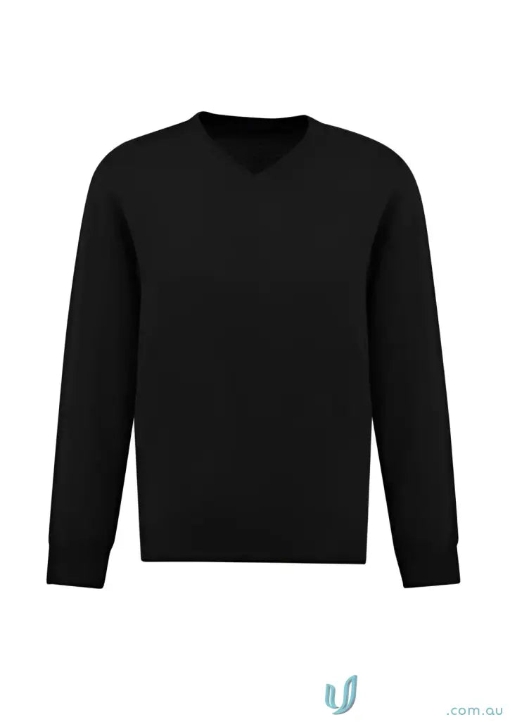 Black V-neck sweater from Cann Compounding (EMB) Mens LS Pullover, part of collection Roma Knit