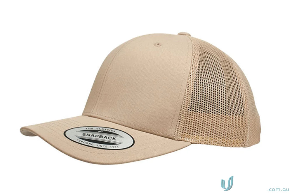 Beige classic retro Wade Trucker Cap perfect for uniforms and workwear style