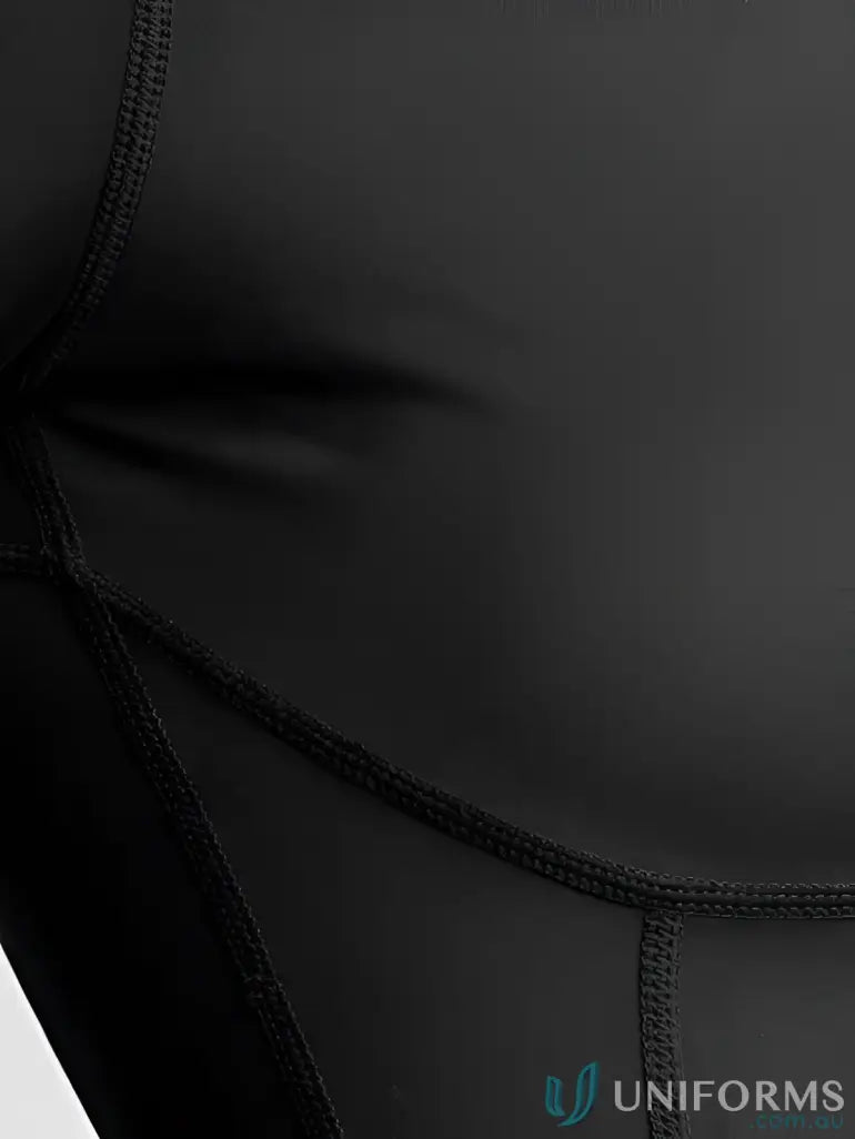 Black tactical uniform shirt with reinforced stitching and durable material.