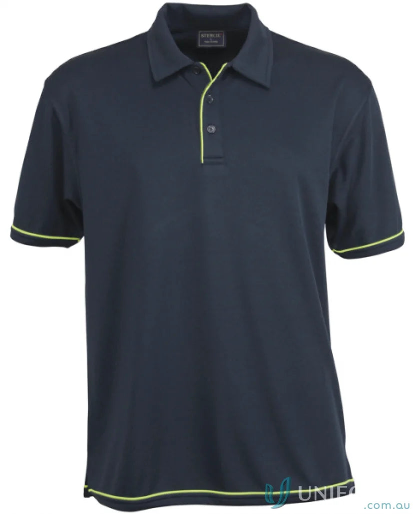 Stencil 1010B Cool Dry 2 Polo in Navy/Lime