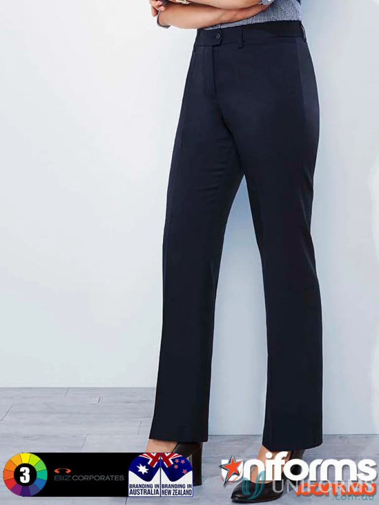 Black womens cool stretch relaxed fit straight leg pants for effortless style
