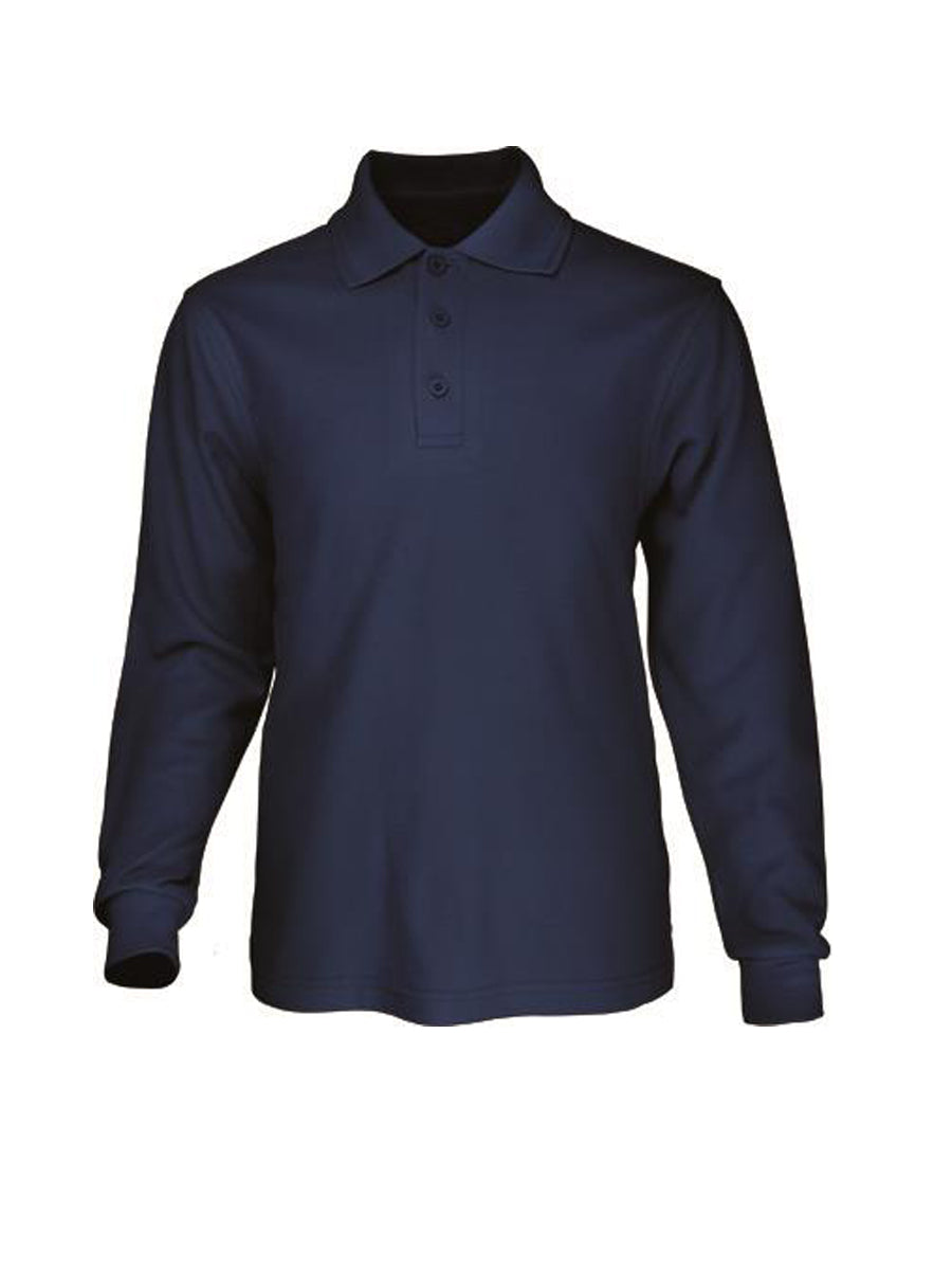 Bocini Unisex Adults Basic Long Sleeve Polo CP1401 - Navy