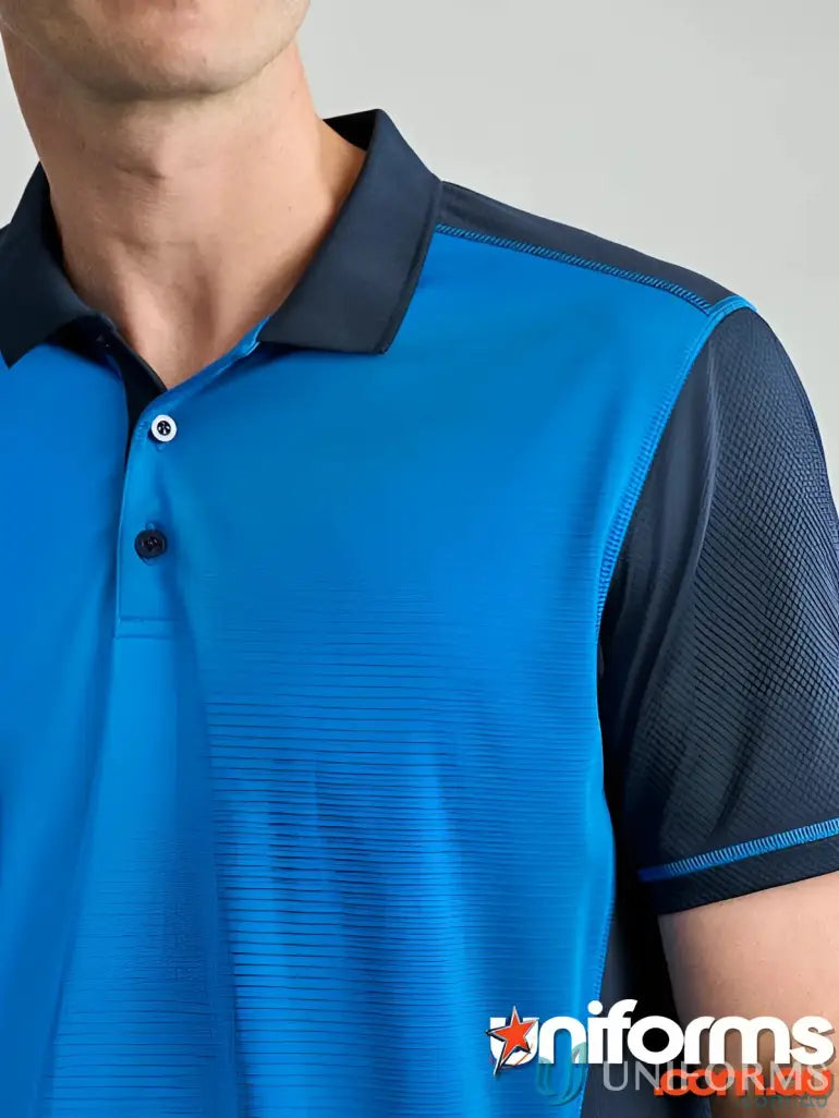 Dart Polo short sleeve polo in blue and navy from Biz Collection product shot