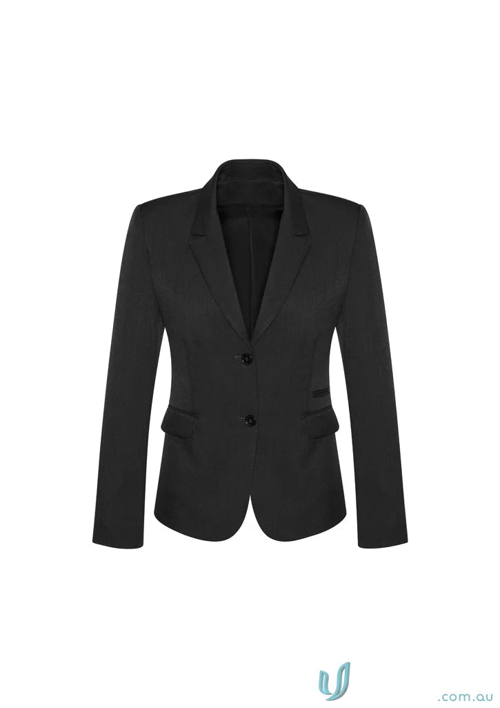 Black two-button blazer from FMV Ladies POLY jacket with bamboo charcoal fabric