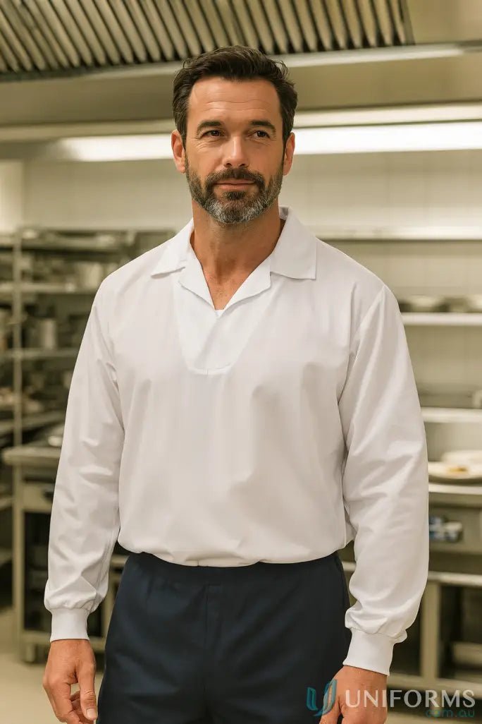 WorkCraft WS3015 Food Industry Jac Shirt Modesty in White