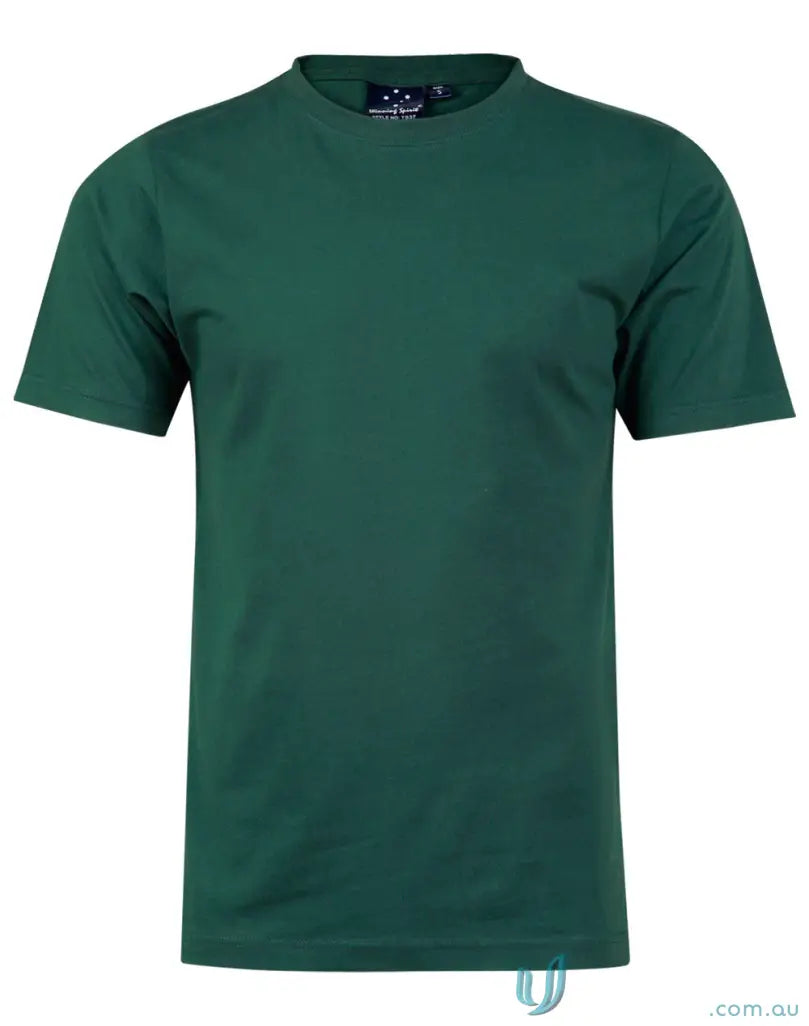 Green short-sleeved T-shirt from Full Colour Print Kids Semi Fit Tee made of soft combed cotton, perfect for uniforms or casual workwear