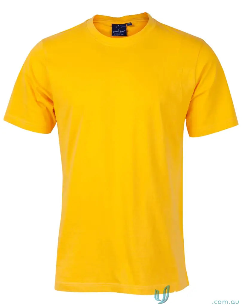 Yellow short-sleeved T-shirt made of Combed Cotton, perfect for Kids’ uniforms or workwear