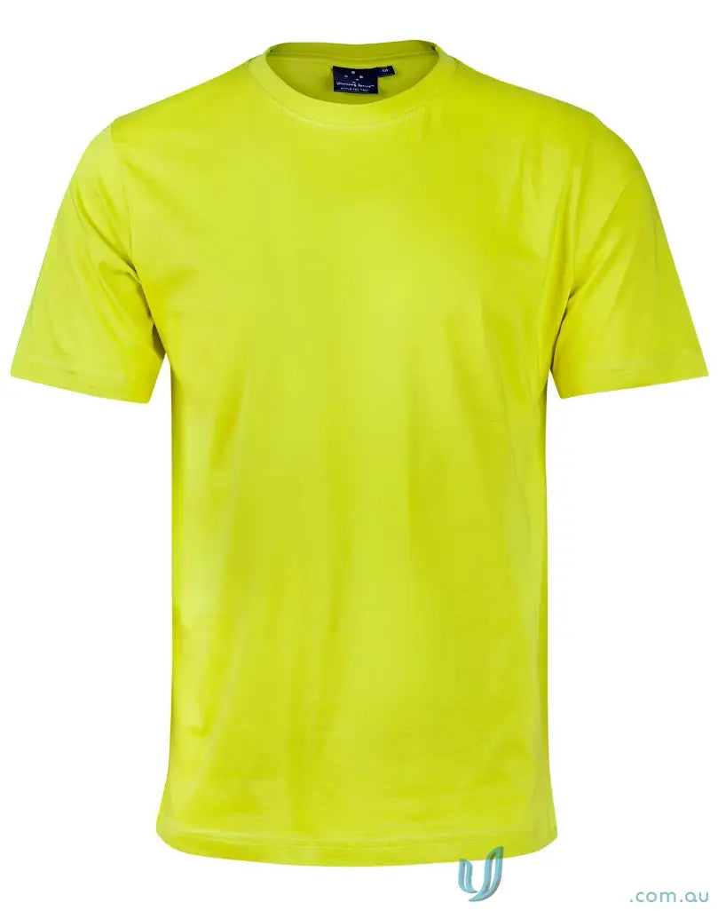 Bright yellow semi fit T-shirt made of combed cotton, great for uniforms and workwear