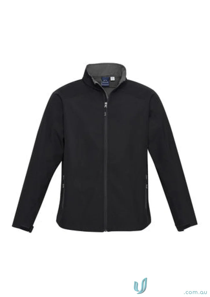 Geneva Softshell Jacket in black zip-up style, perfect for biz tech j307m look