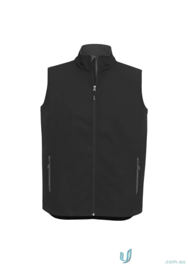 Black Geneva Softshell Vest from J404M Collection Mens, Biz Collection Mens