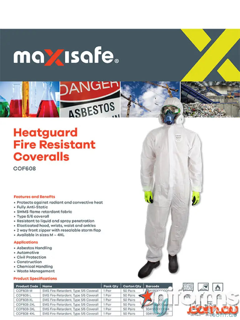 Heatguard fire-resistant coveralls for workwear and uniforms safety protection