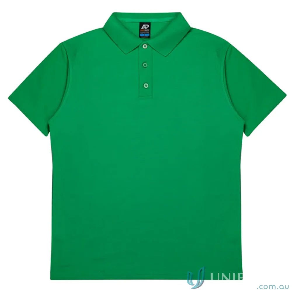 Green polo shirt in pique knit for Hunter Adult Polo workwear and uniforms