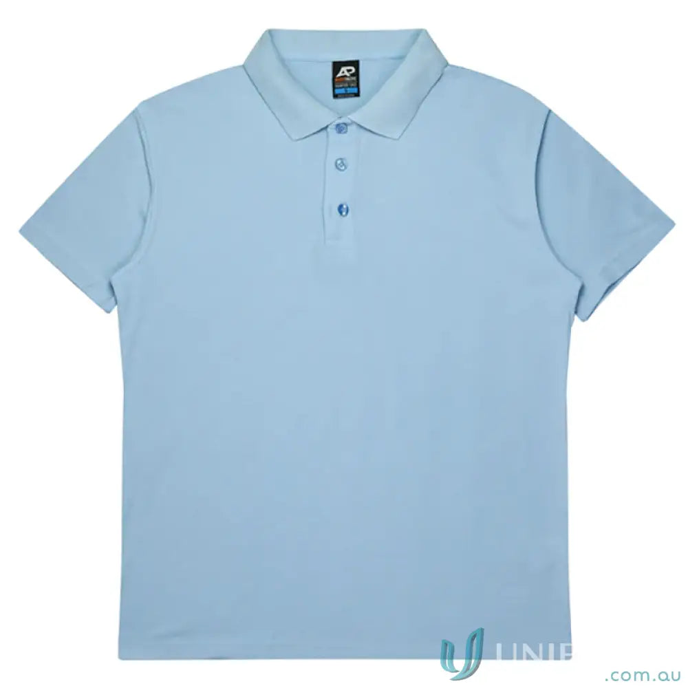 Aussie Pacific 3312 Hunter Blues Kids Polo in Sky Blue