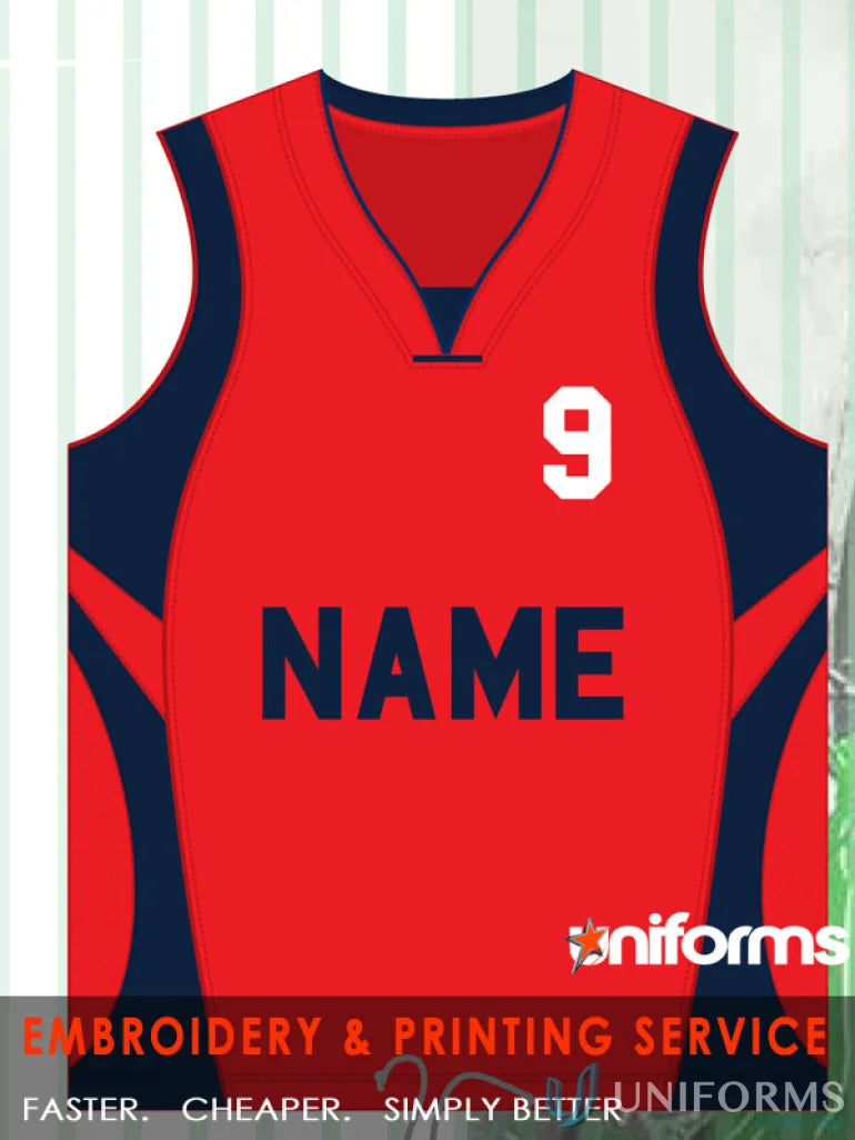 Red and navy basketball jersey for Individuals Name, perfect work uniforms or sports uniforms