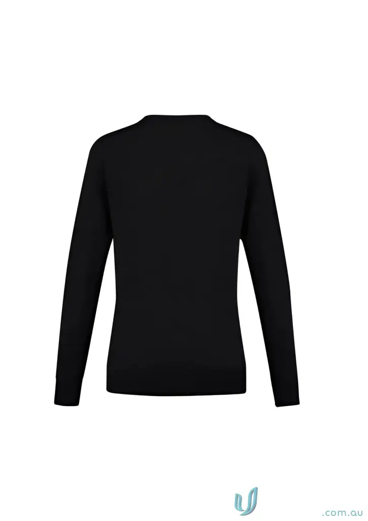 Black long-sleeved knit cardigan from IWG EMB Ladies LS Cardigan, perfect for Roma Ladies Knit collection