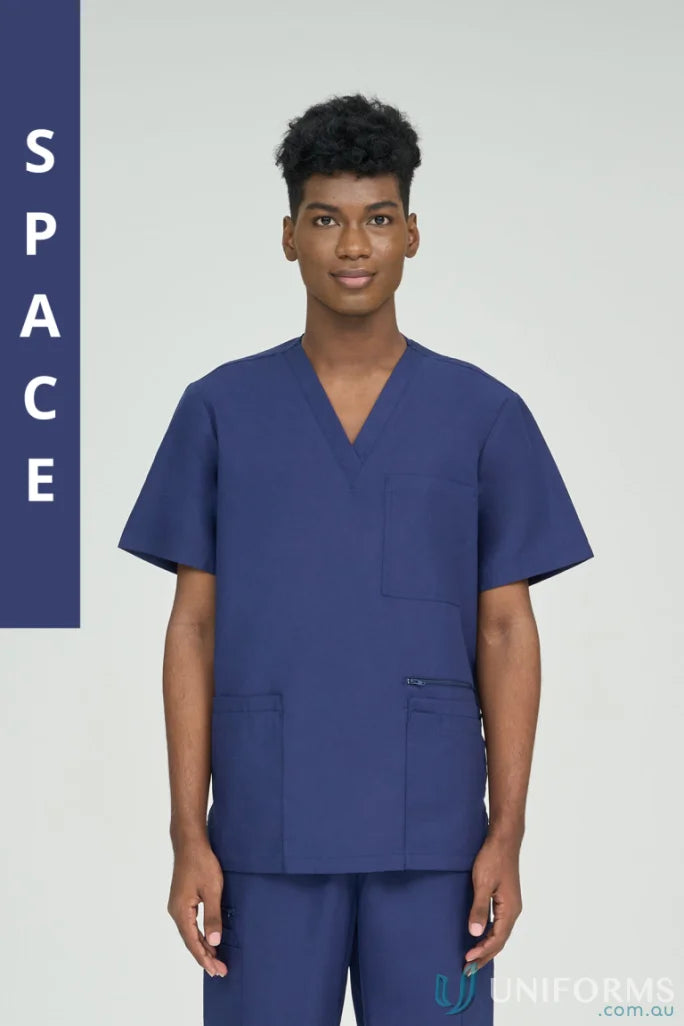 Navy blue City Collection Jack Scrub Top with elastic bungee loop for demanding days