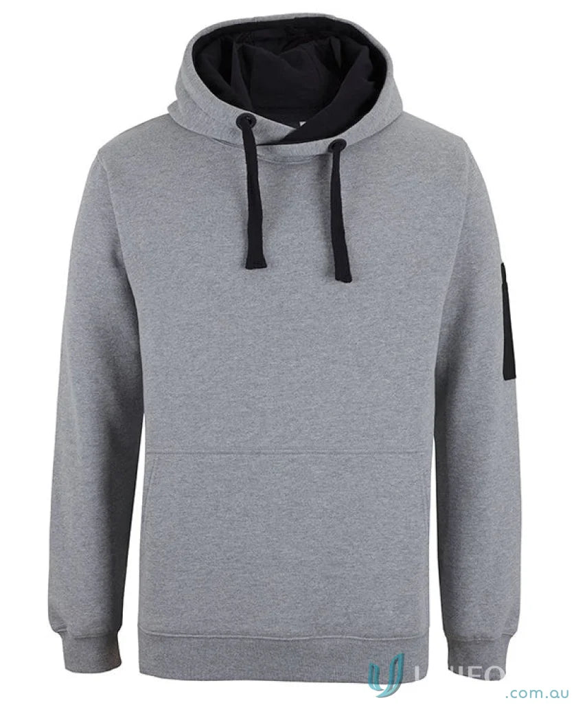 Gray JB’S 350GSM Trade Hoodie with a perfect fit and black accents