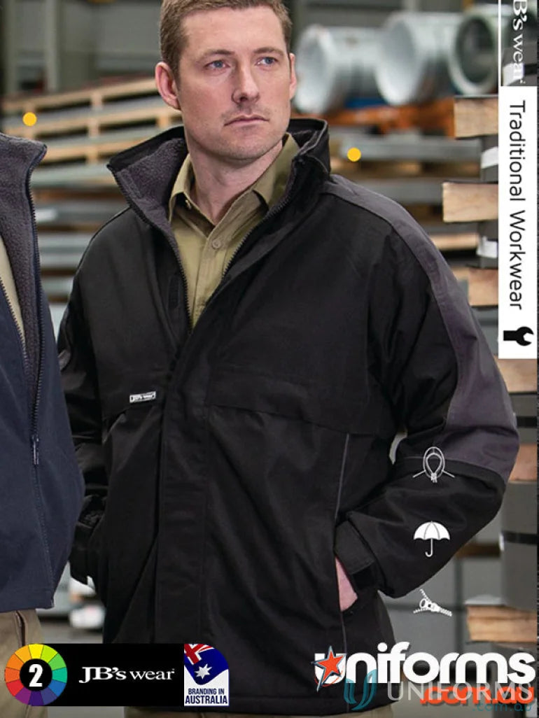 Black and gray JBs AT Jacket with two pockets, perfect for work uniforms