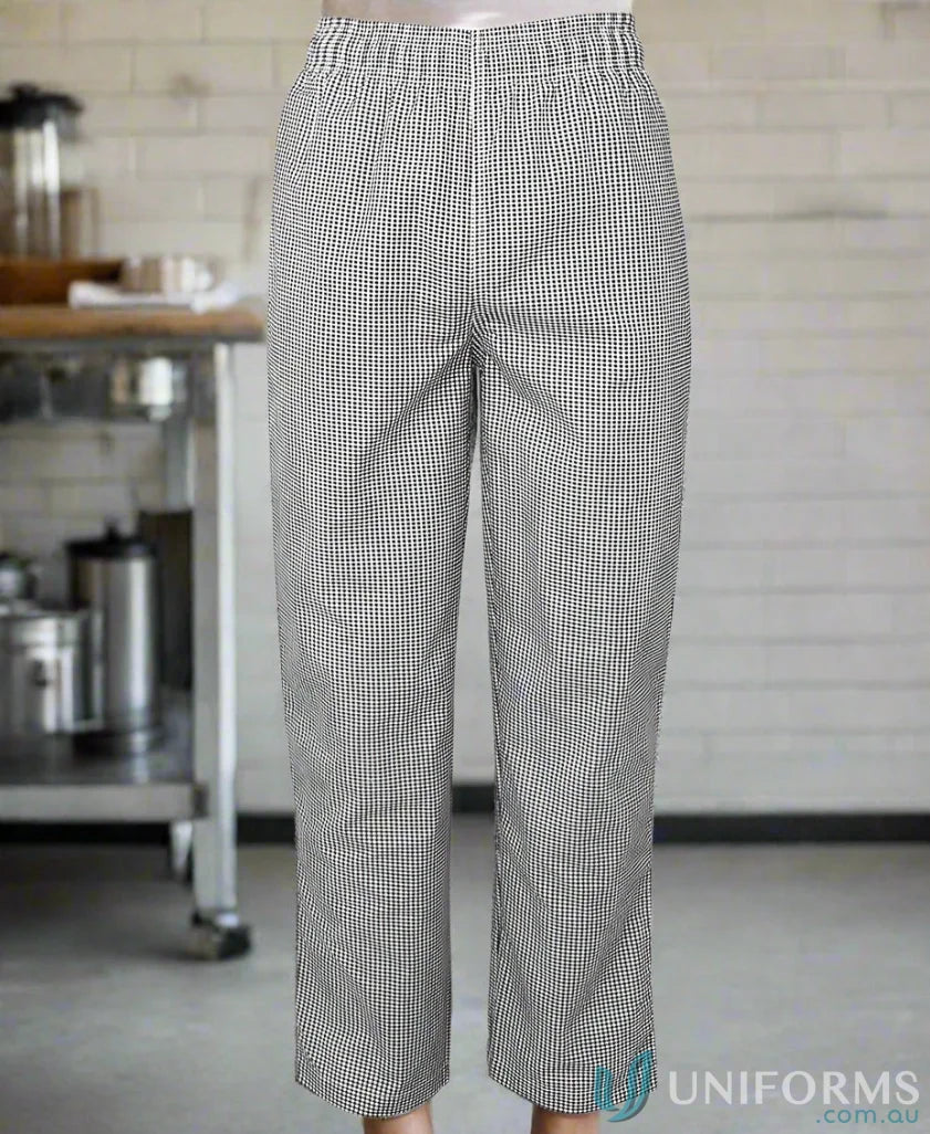 Gingham chef elasticated pant with hidden key loop from JBs Chefs Elasticated Pant collection