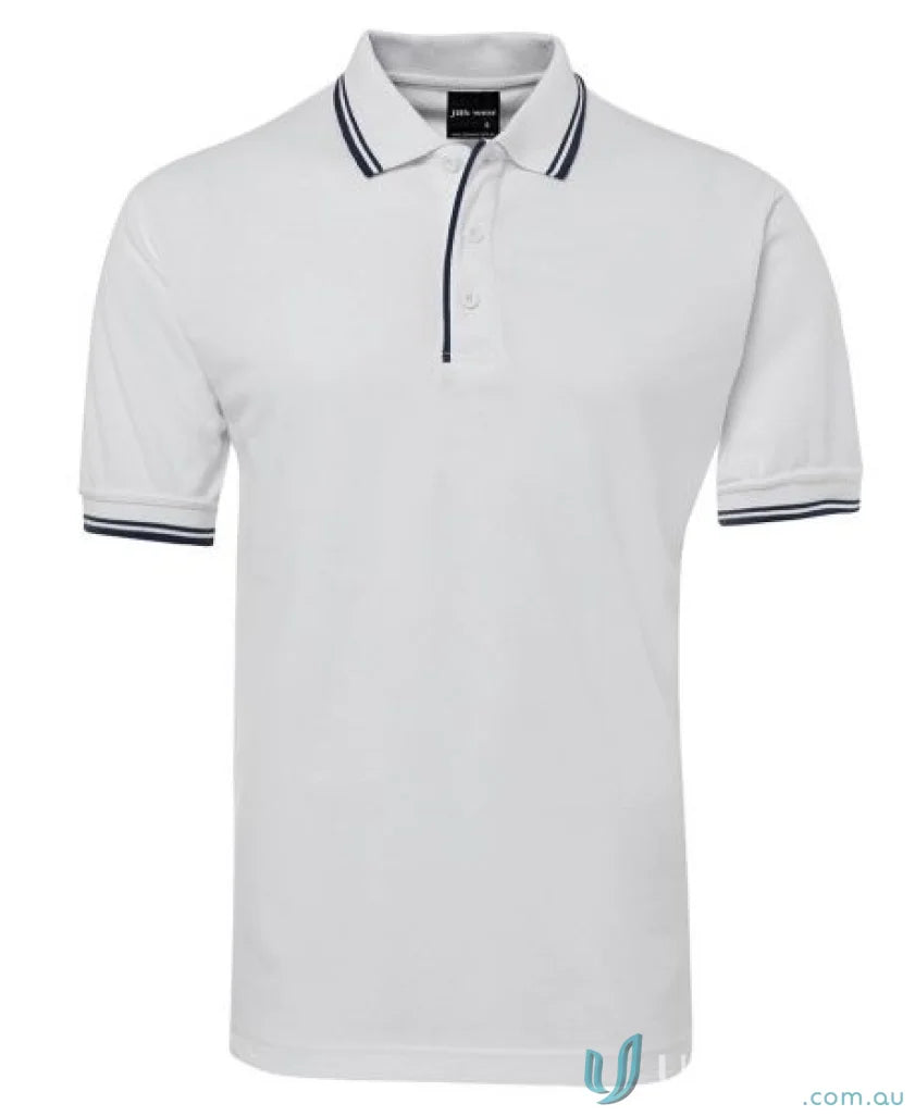 White JBs Contrast Polo shirt in pique knit fabric with sun protection features