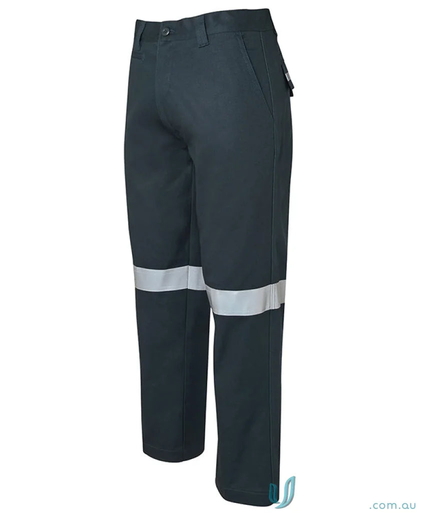 Dark Mercerised Work Trouser with Reflective Tape for safety and durability