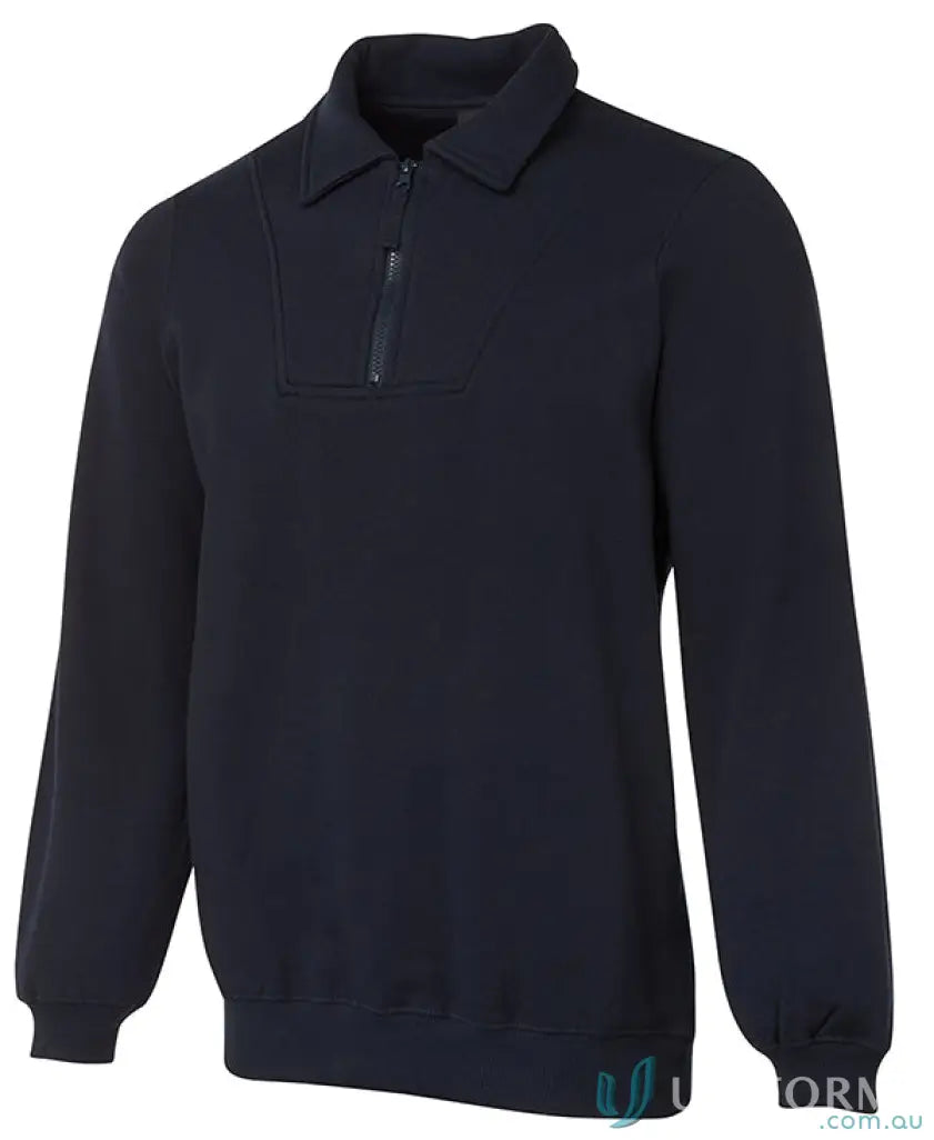 Navy blue JBs Half Zip Fleecy Sweater perfect for cold days zip fleecy sweater style