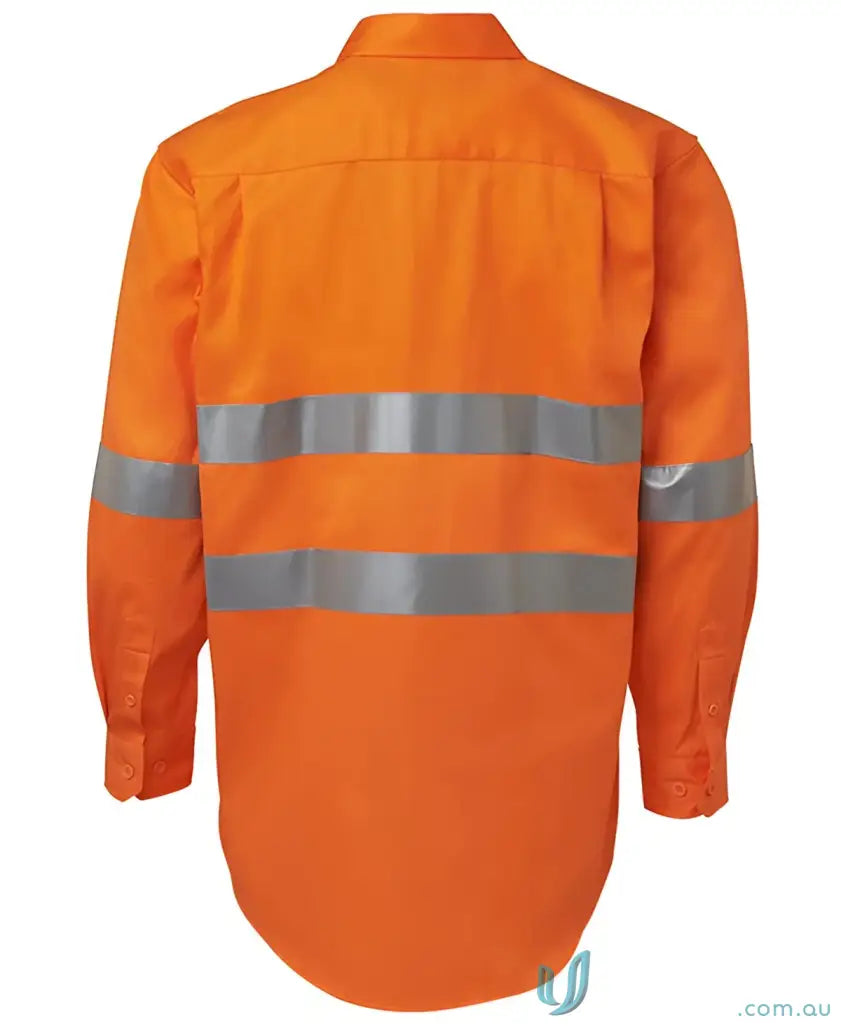 Orange high-visibility work shirt from JBs HiVis workwear, perfect for work uniforms