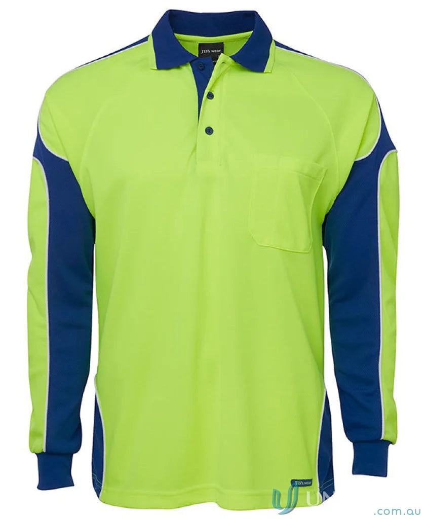 Long-sleeved two-tone polo shirt made from durable fabric, NZS certified, size 2XS