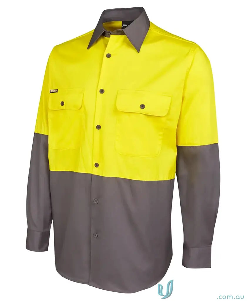 Two-tone work shirt with collar in 9XL size from JBs HiVis LS Light Work Shirt uniforms