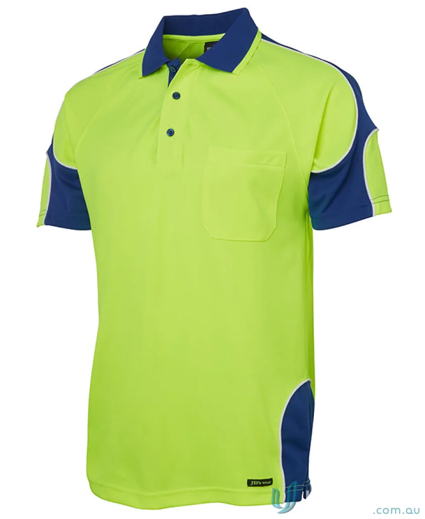 Two-tone safety polo shirt made from durable fabric, perfect for workwear uniforms
