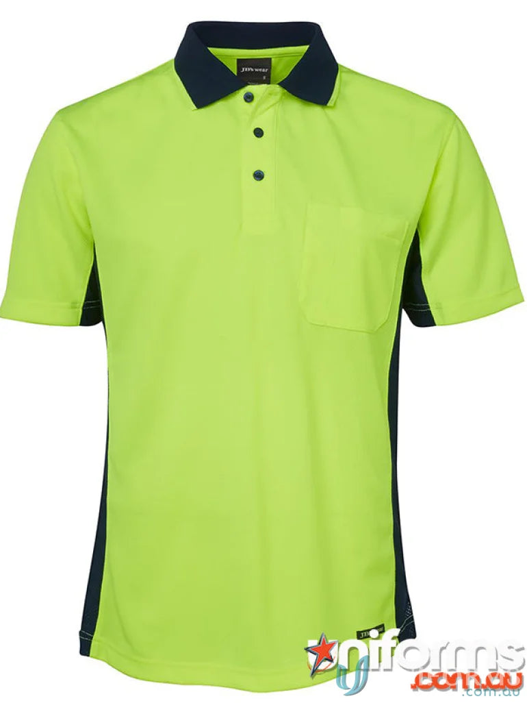 High visibility polo shirt made of durable fabric for workwear and uniforms - JBS HiVis Sport Polo