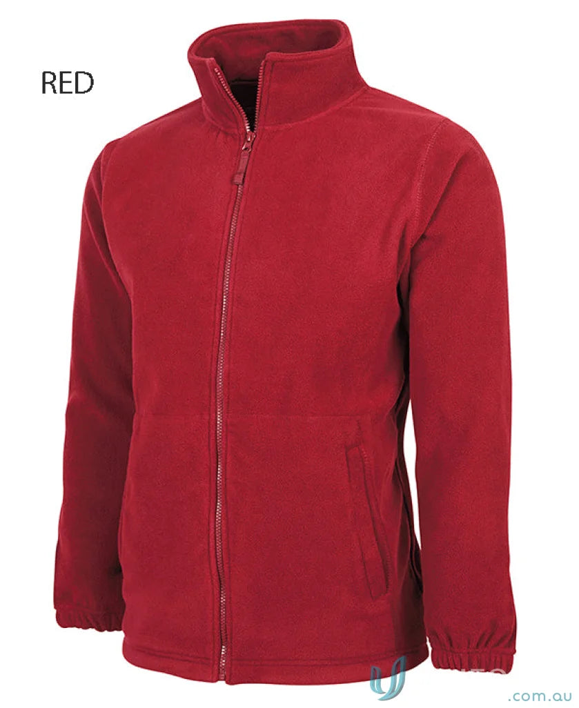 Red fleece jacket in JBs Kids Full Zip Polar featuring low-pill polar fleece and JBs Kids Zip