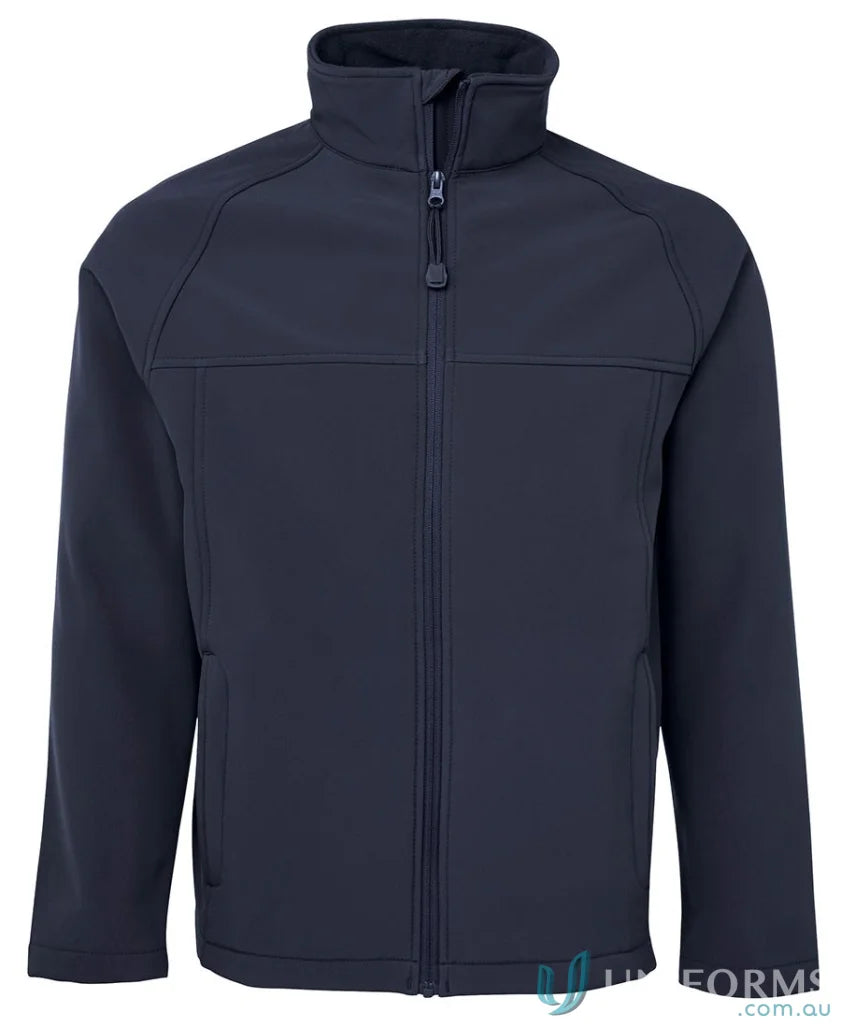 Dark blue JBs Layer Softshell Jacket with full zipper and high collar for outdoor wear