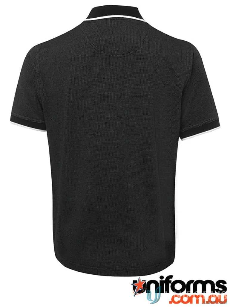 Black JBs Nail Nail Head Polo with white trim and head knit fabric style