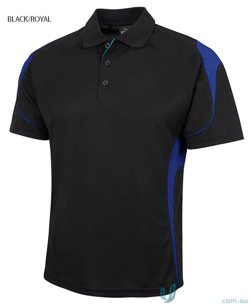 JBs Podium stay cool black and royal blue polo shirt for urban fit vibes