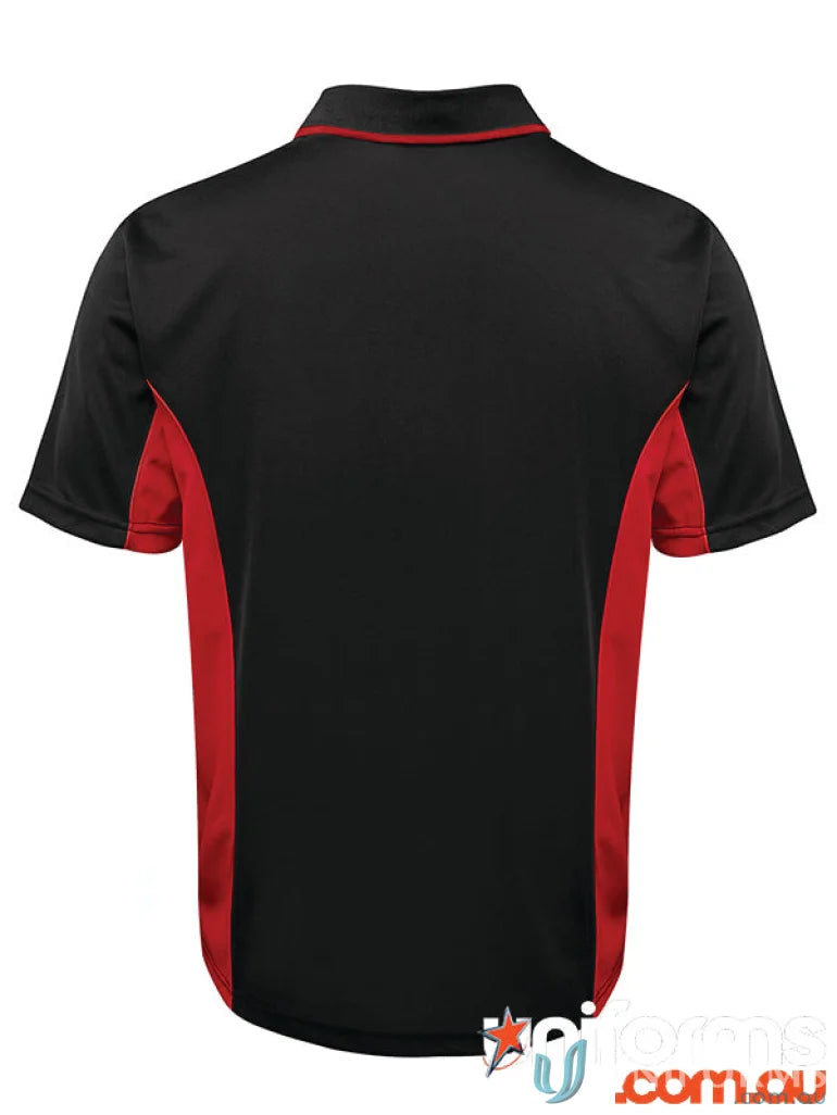 Black and red JBs Podium Contrast Polo with Podium Cool moisture-wicking fabric