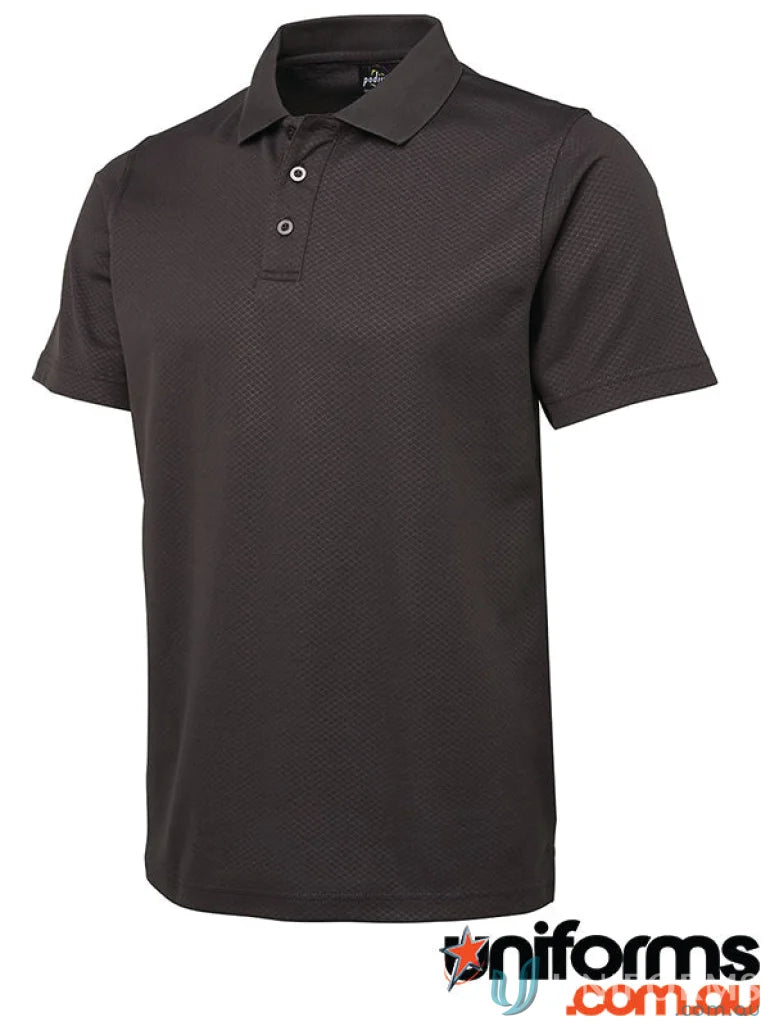 Dark gray JBs Podium Cotton Yardage Polo with straight hem for a casual look