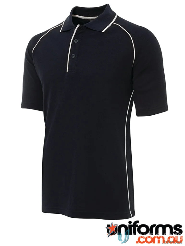 Black JBs Ragan Polo shirt with white trim for a stylish casual look