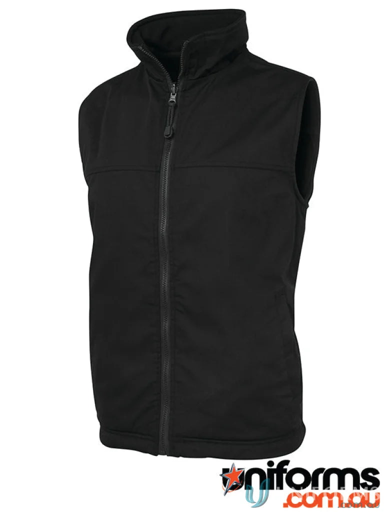 Black fleece vest with reversible style and polar fleece lining in JBs Reversible Vest