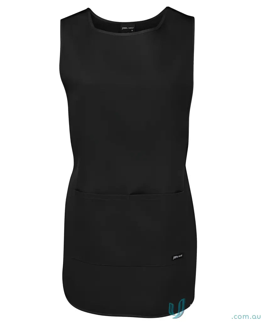 Black sleeveless tunic from JB’s Smock 5PF made of cotton drill blend with front pockets