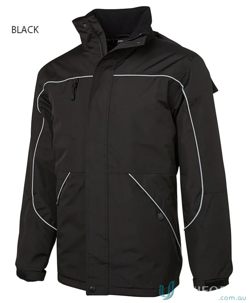 Black JBs Tempest Jacket with white trim and sealed seams, style it right!